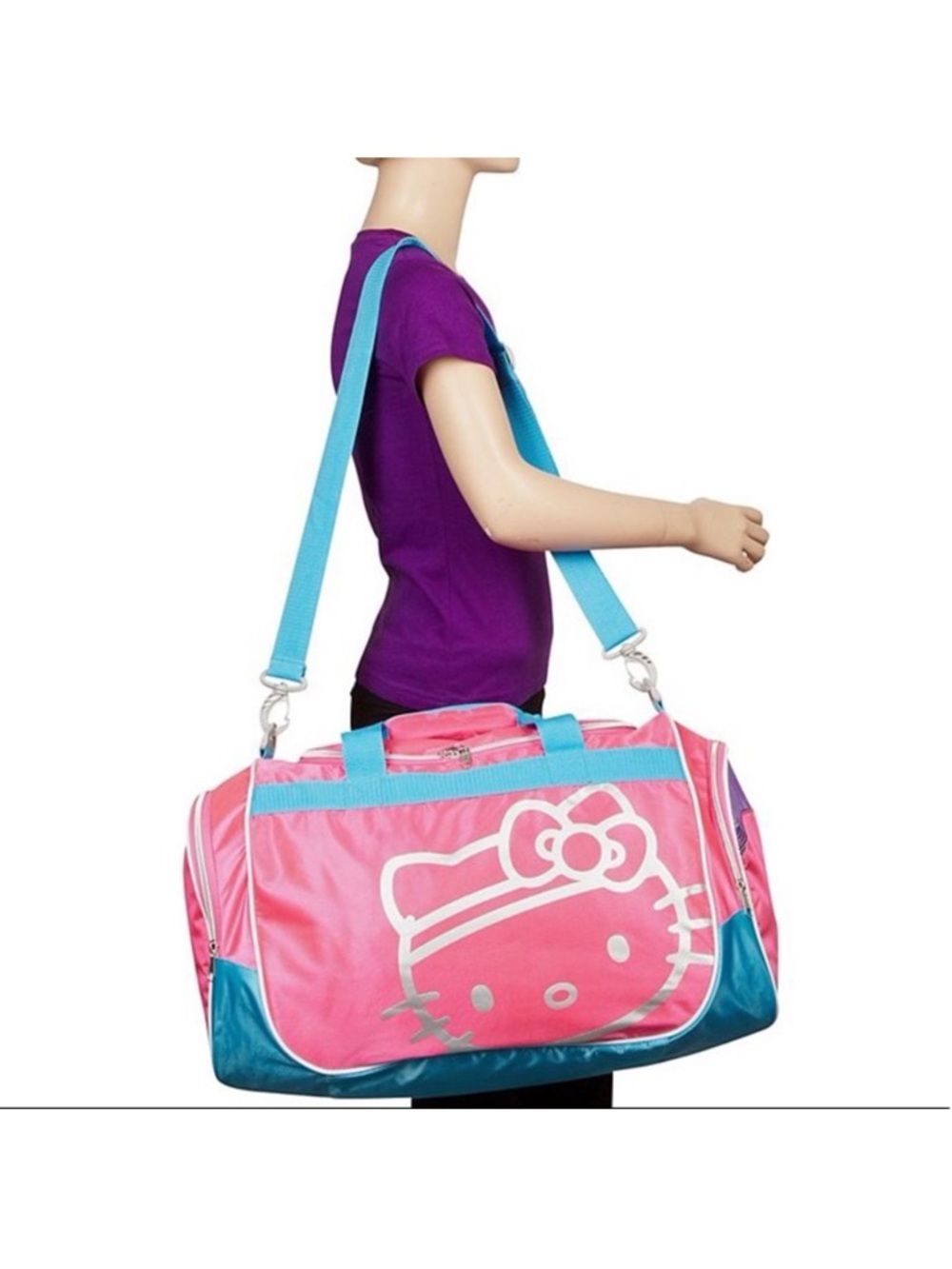 Hello Kitty Pink and Teal Travel Duffle Bag
